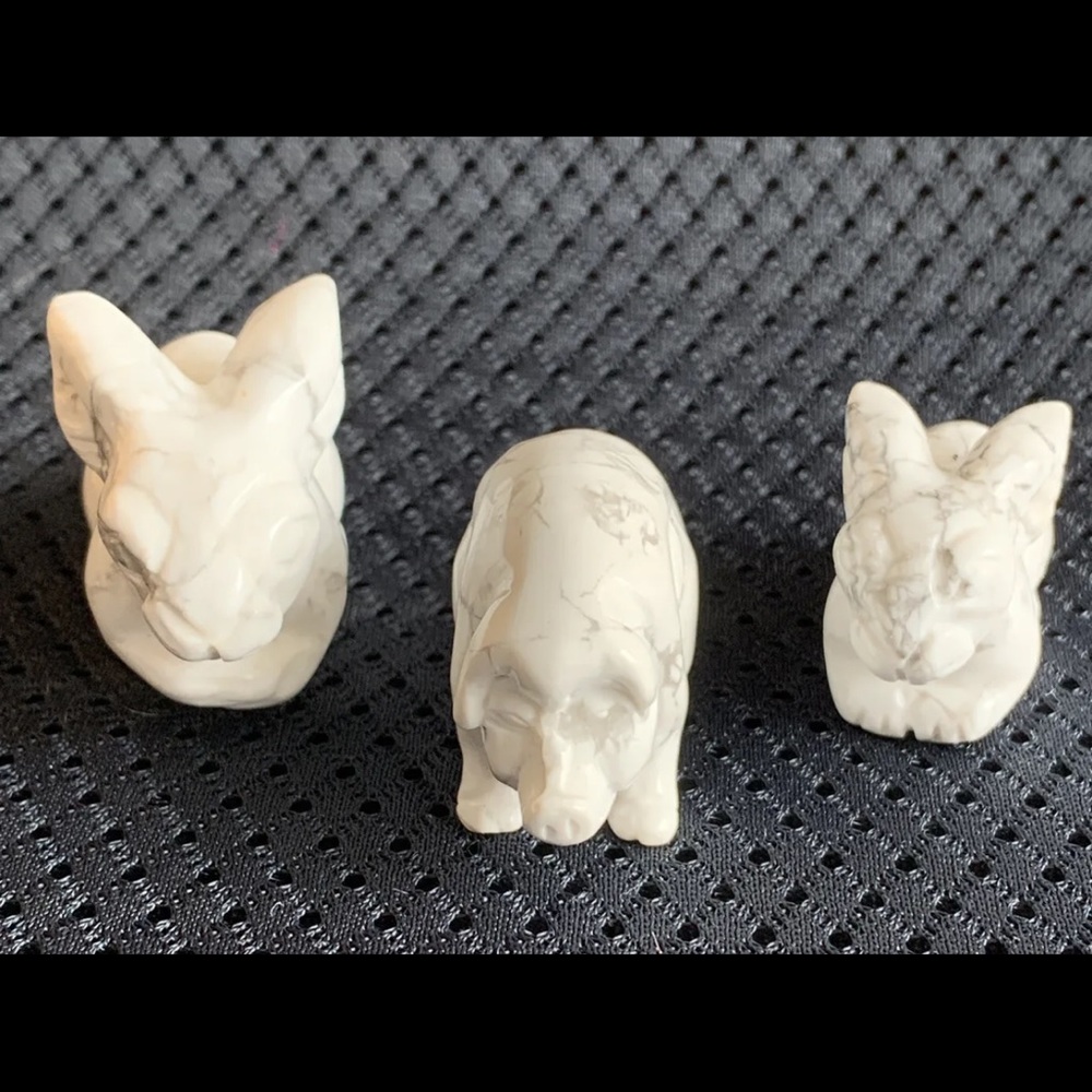 3 Howlite Carvings.